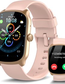 Smart Watch for Men Women, 1.95'' HD Curved Screen Smartwatch(Answer/Make Call), Fitness Tracker with 112 Sport Modes, IP68 Waterproof Fitness Watch with Heart Rate/Sleep Monitor/Pedometer, Pink